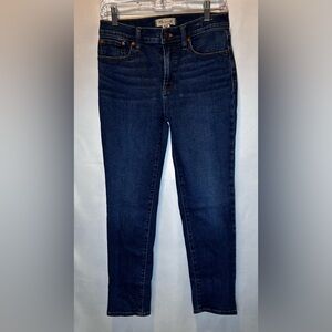Madewell Mid Rise Dark Blue Perfect Vintage Straight Leg Jeans Size 26